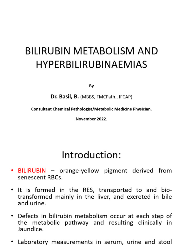 Bilirubin metabolism and hyperbilirubinaemias pdf hepatitis liver