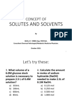 Concept of Solutes and Solvent