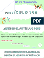 Art. 140 Carrera de Pedagogia.