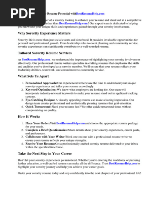 Sorority Recruitment Resume