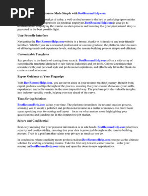 Simple Resume Template Free