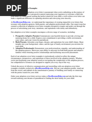 Adoption Cover Letter Examples