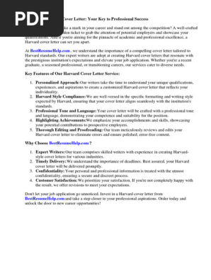 Harvard Cover Letter Examples