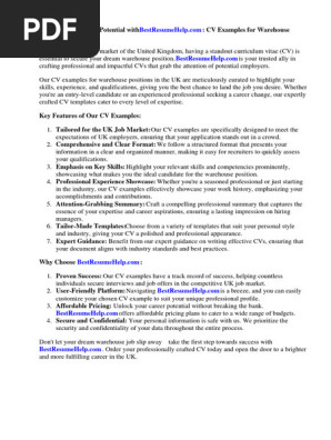 Cv Examples Uk Warehouse Operative