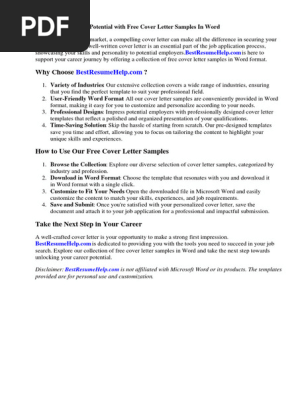 Free Cover Letter Samples in Word