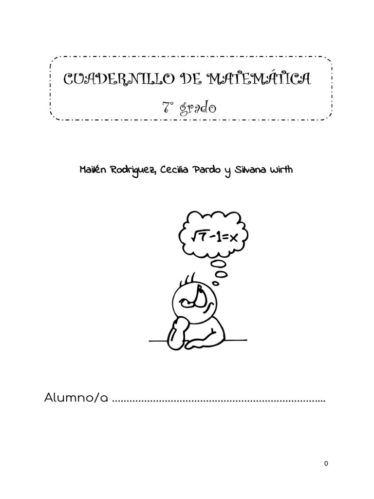 Cuadernillo 7mo Matemática Silvana Y Mailén Pdf Objetos