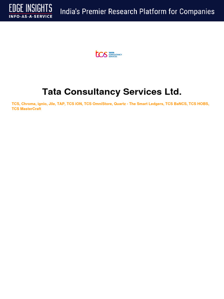 Tata Consultancy Services Ltd. | PDF | Enterprise Resource Planning ...