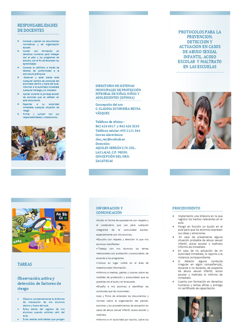 Protocolo de Prevención y Actuación Escolar | PDF | Abuso infantil ...