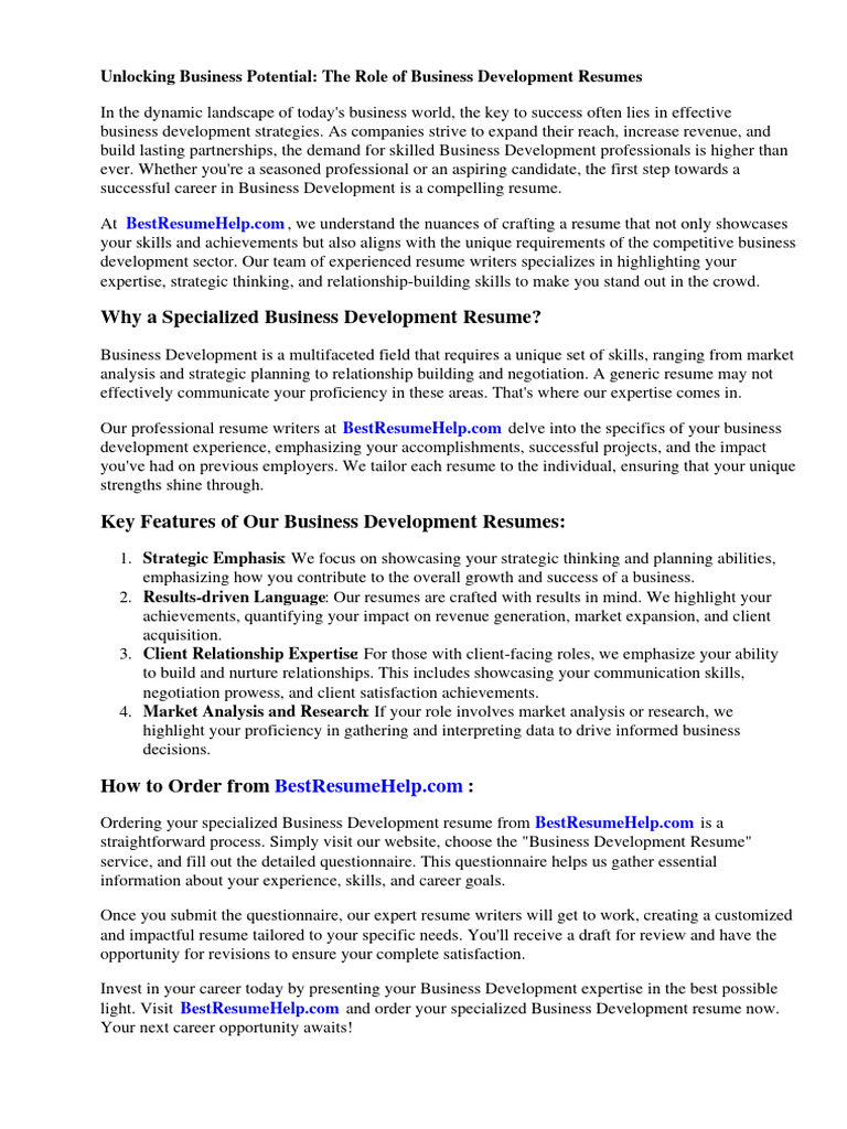 Business Development Representative Cover Letter | PDF | Sales ...