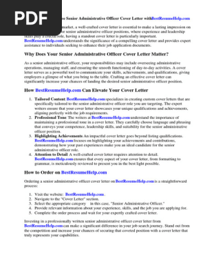 Senior Administrative Officer Cover Letter