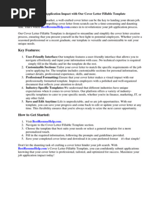 Cover Letter Fillable Template