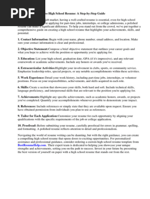 High School Resume Template