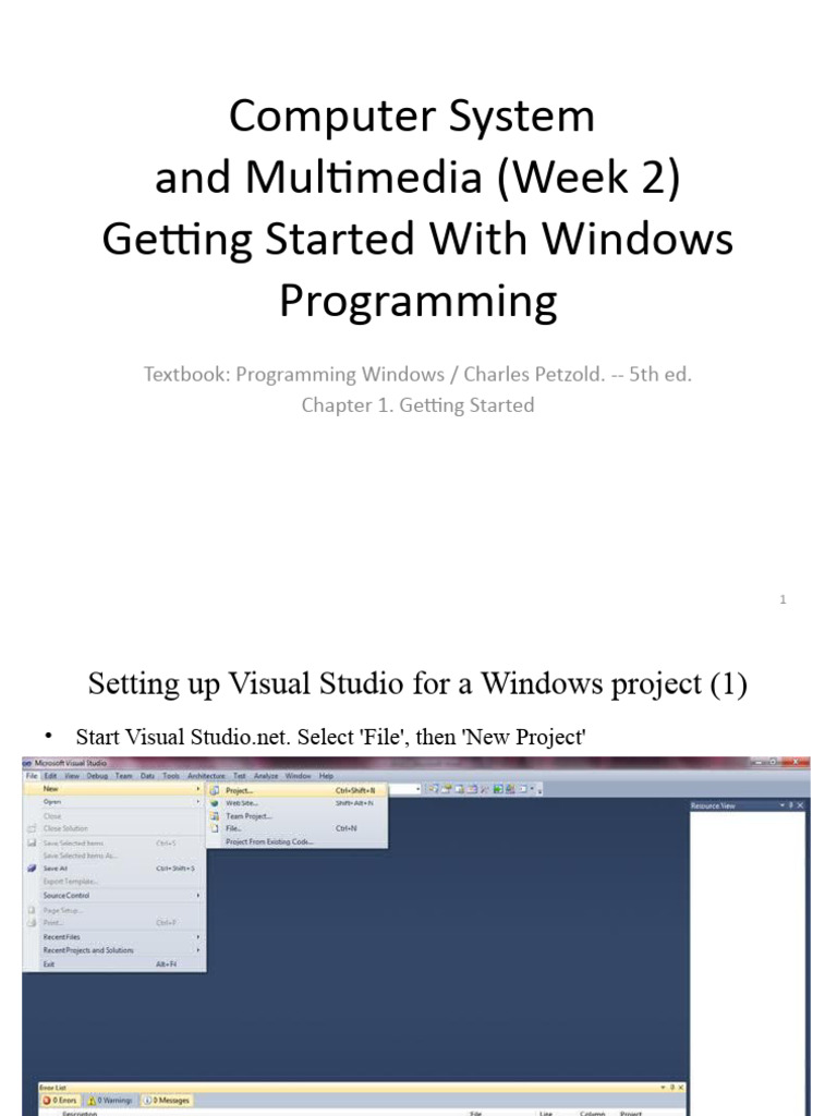Week 2 Getting Started With Windows Programming | Download Free PDF ...
