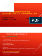 Séance de Décembre 23 Et Deux Séances de Janvier 24 NTIC L1 DOUANES