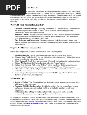 Where to Add Resume on Linkedin