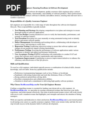 Qa Engineer Resume