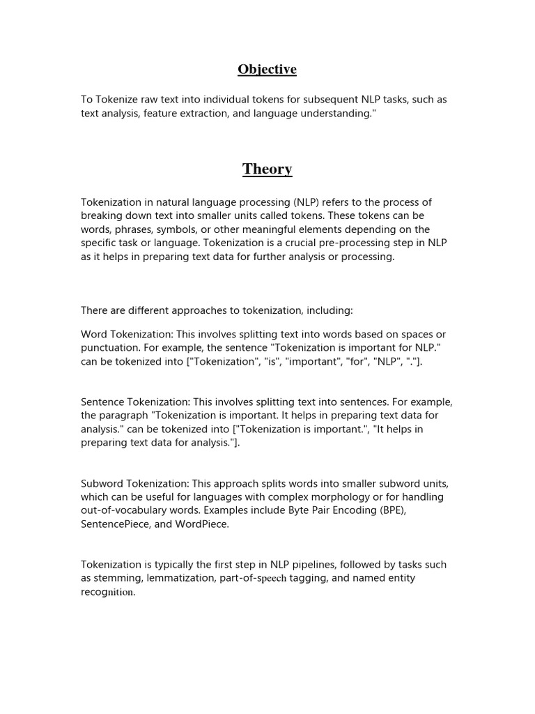 NLP Tokenization Basics | PDF