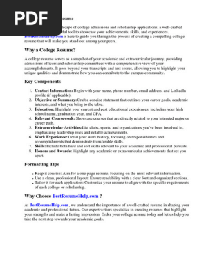 Creating a College Resume