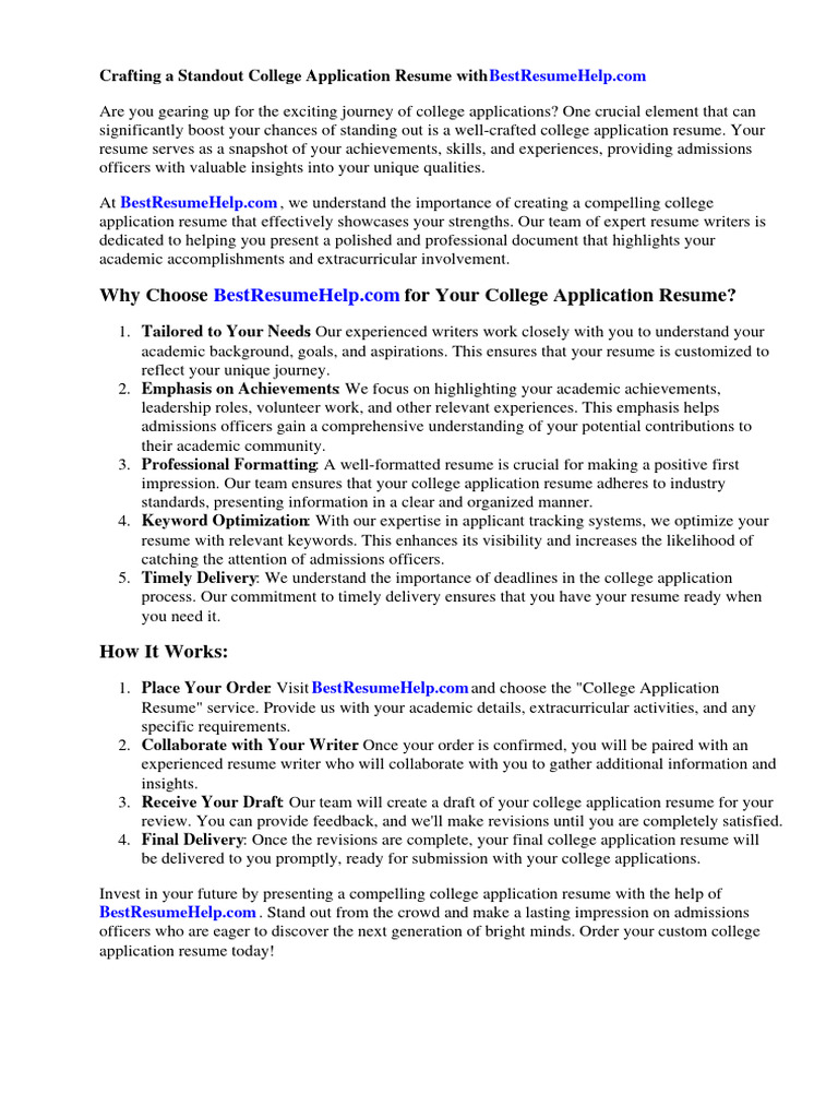 HOW TO WRITE A GOOD RESUME FOR COLLEGE APPLICATION intelligence overview
