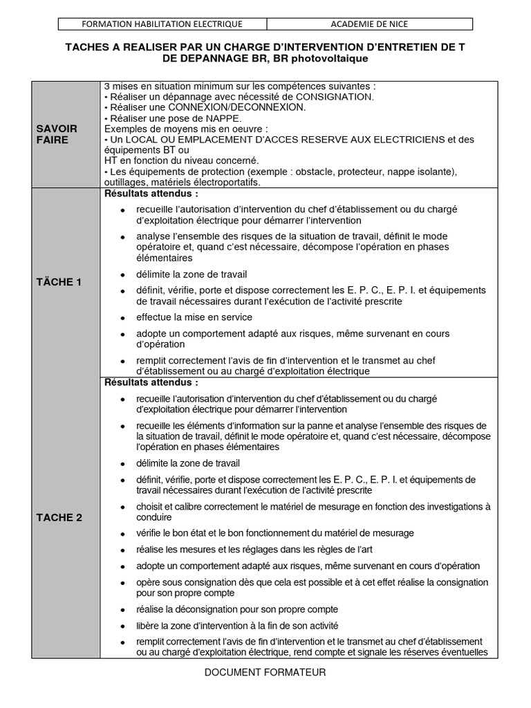 Formation Habilitation Électrique B1 | PDF