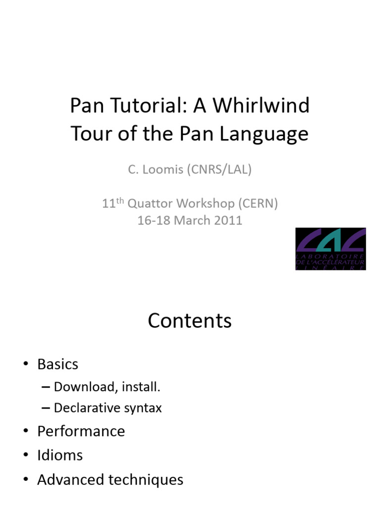 Pan Tutorial | PDF | Variable (Computer Science) | Computing