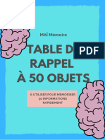 Table de Rappel 50objets