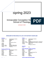 2023 Spring Seminarian Calendar