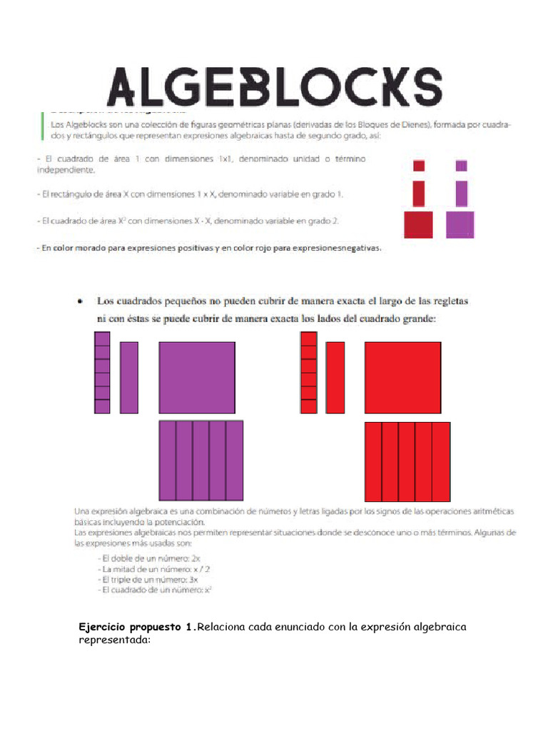 Páginas de Algeblocks Polinomios 1-11 | PDF