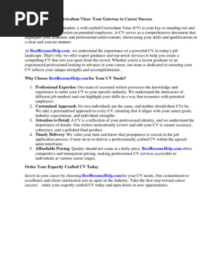 Curriculum Vitae Example Student