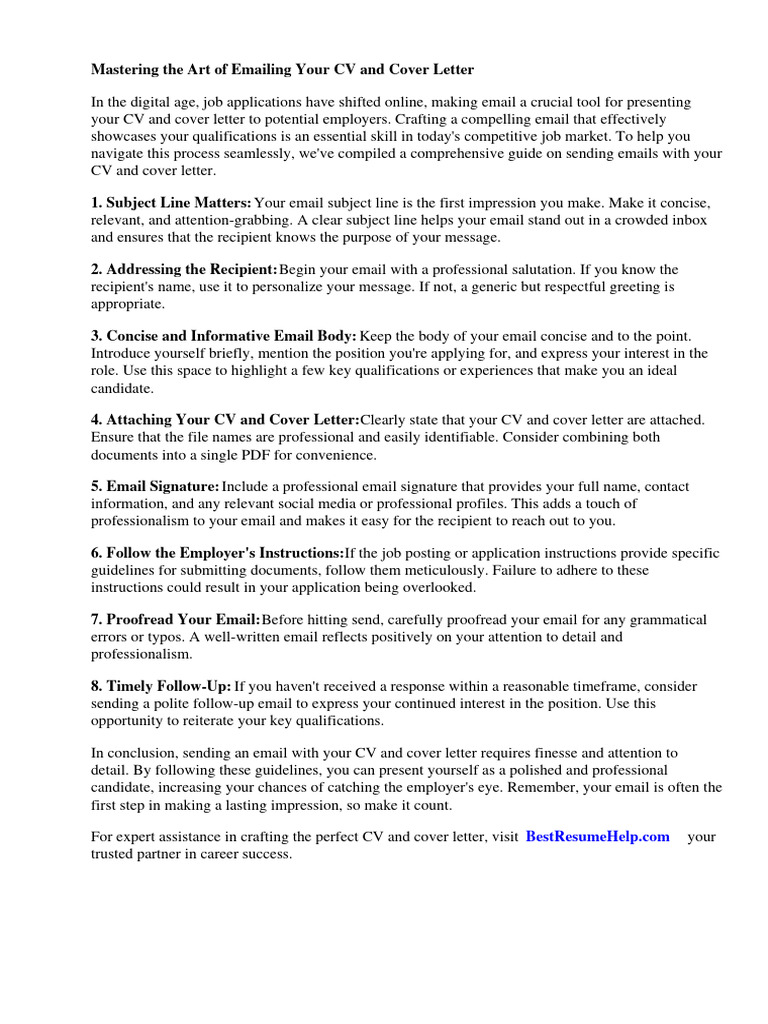 HOW TO SEND EMAIL WITH CV AND COVER LETTER visual data 2