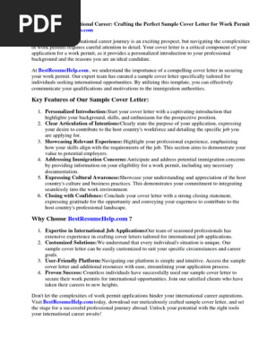 Sample Cover Letter for Work Permit Application