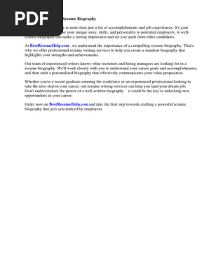Resume Biography