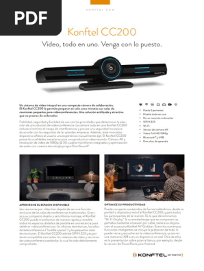 Konftel CC200 - Datasheet - ES-LOW | PDF | Videotelefonía | Bluetooth
