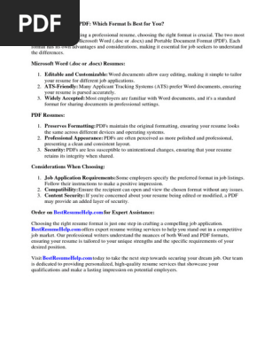 Resume in Word vs PDF