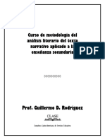 Curso de Metodología Del Análisis Literario Del Texto Narrativo Aplicado A La Enseñanza Secundaria