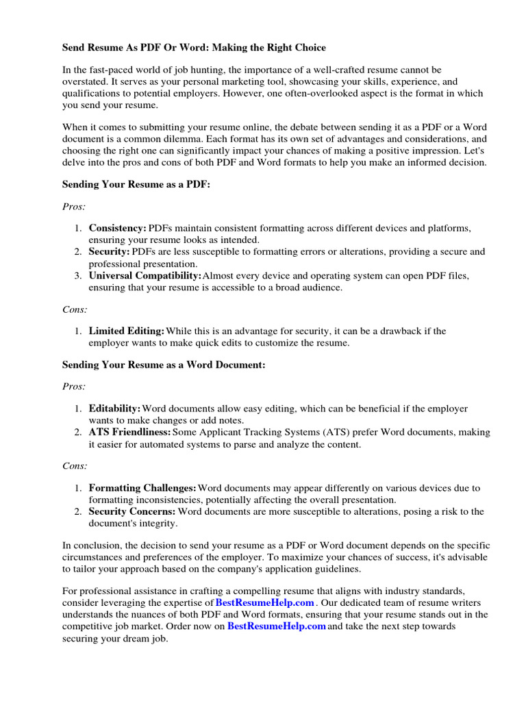 Upload Resume As Pdf