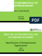 Lecture II-identification of Entrepreneurial Opportunity