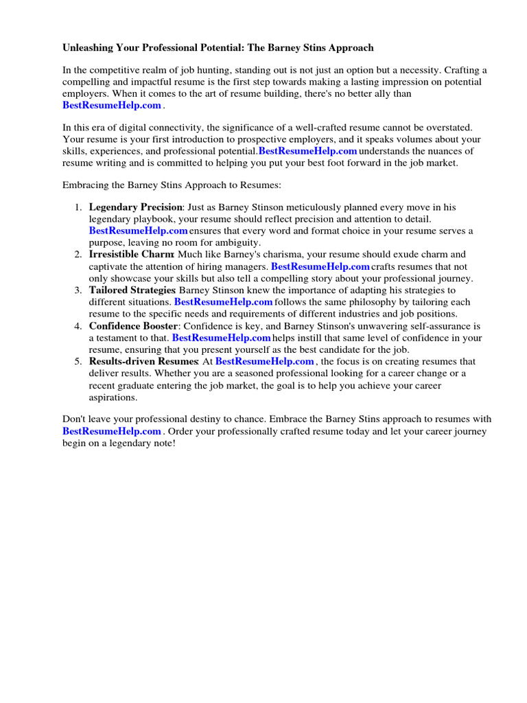 Barney Stinson Video Resume PDF Linked In Résumé