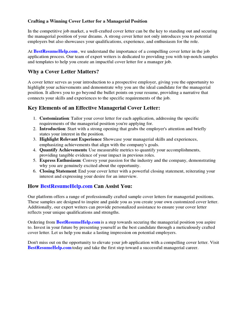 Managerial Cover Letter Tips | PDF | Résumé | Recruitment, image size:768x1024