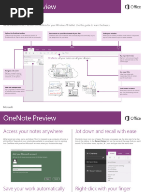 OneNote for Windows 10 Preview Quick Start Guide
