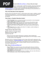 Resume Education Sample