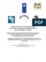 Renforcement de La Professionnalisation de La Gestion Des Ressources Humaines Dans La Fonction Publique en Afrique