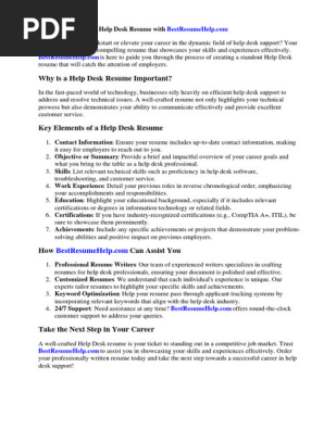 Help Desk Resume
