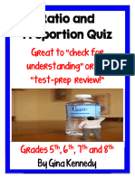 Ratio and Proportion Quiz: Great To "Check For Understanding" or For "Test-Prep Review!"