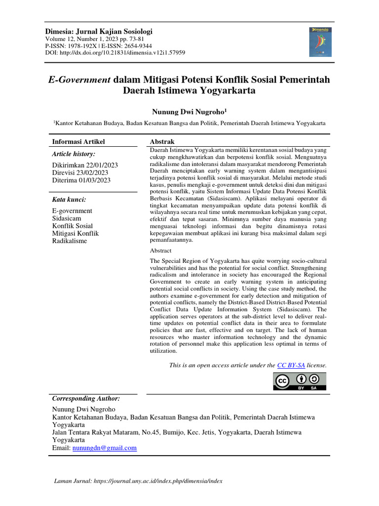 Pengawasan internal di tingkat Sektor dalam menangani konflik sosial warga