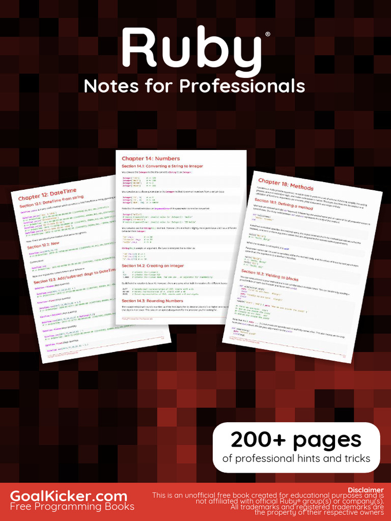 Ruby Programming Guide for Professionals | PDF | Ruby (Programming ...