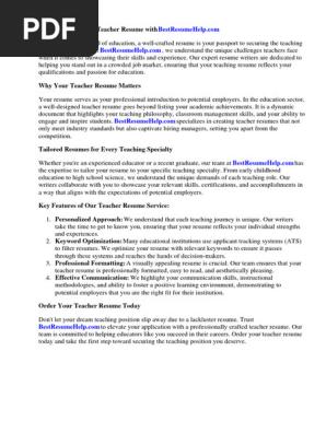 Best Teacher Resume
