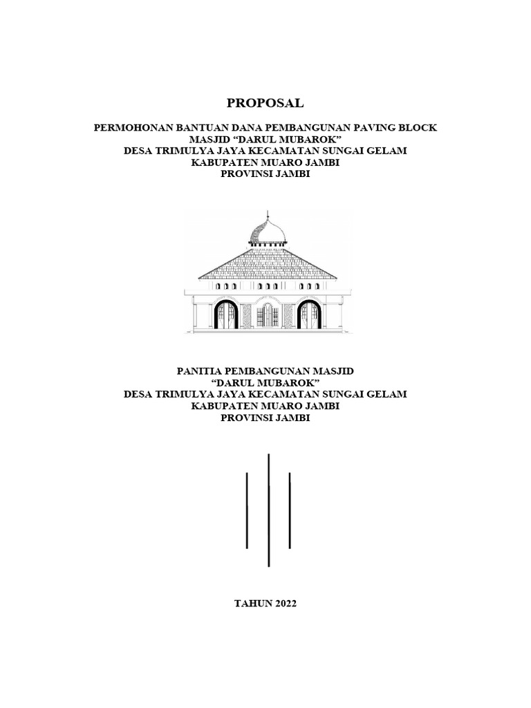 Proposal Pembangunan Paving Block Masjid | PDF