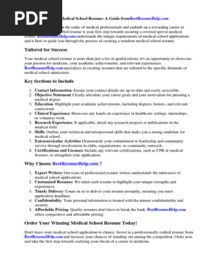Sample Resume for Medical School Graduate