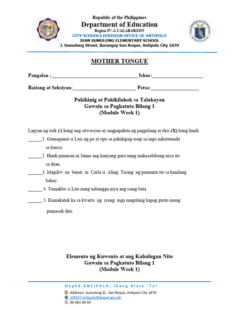 MTB q1 | PDF